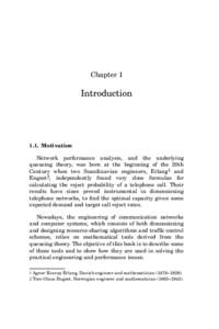 Chapter 1  Introduction 1.1. Motivation Network performance analysis, and the underlying