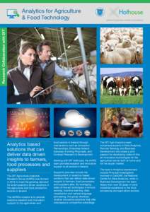 Research Collaboration with DIT  Analytics for Agriculture & Food Technology  Analytics based
