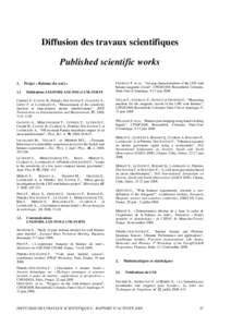 Diffusion des travaux scientifiques Published scientific works[removed]Projet « Balance du watt »