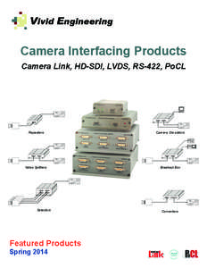 Camera Interfacing Products Camera Link, HD-SDI, LVDS, RS-422, PoCL U  Repeaters