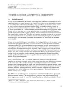 Periodic Review of the San Luis Obispo County LCP Preliminary Report February 2, 2001 (As revised to incorporate errata/clarifications of the July 12, 2001 action)  CHAPTER 10: ENERGY AND INDUSTRIAL DEVELOPMENT