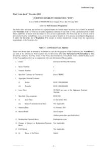 Conformed Copy  Final Terms dated 7 December 2012 EUROPEAN STABILITY MECHANISM (