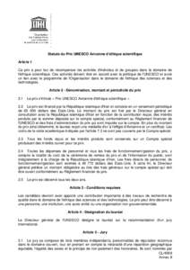 Nominations for the UNESCO-Madanjeet Singh Prize for the Promotion of Tolerance and Non-Violence (2011)