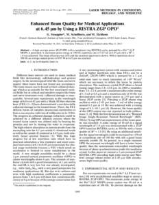ISSN 1054660X, Laser Physics, 2012, Vol. 22, No. 6, pp. 1095–LASER METHODS IN CHEMISTRY, BIOLOGY, AND MEDICINE  © Pleiades Publishing, Ltd., 2012.