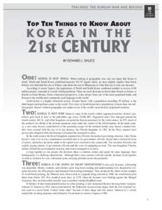 TEACHING THE KOREAN WAR AND BEYOND  TOP TEN THINGS TO