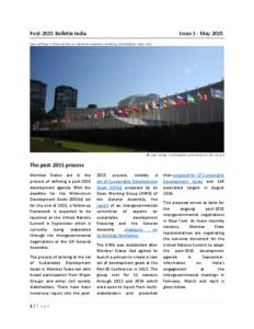 Post-2015 Bulletin India  Issue 1 - May 2015 Row of flags in front of the UN General Assembly building, Manhattan, New York