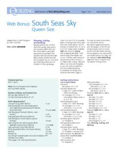 web bonus at McCallsQuilting.com  Web Bonus: South Seas Queen Size Adapted from a Quilt Designed by Toby Lischko