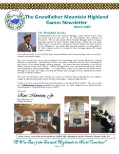 The Grandfather Mountain Highland Gmes Newsletter