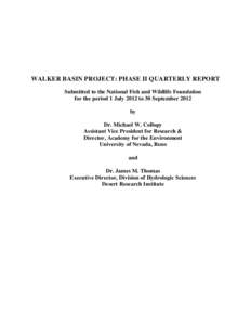 Water / Physical geography / Earth / Hydrology / Agronomy / National Fish and Wildlife Foundation / Desert Research Institute / Walker Lake / Lidar / Irrigation / Evapotranspiration / Nevada Department of Wildlife