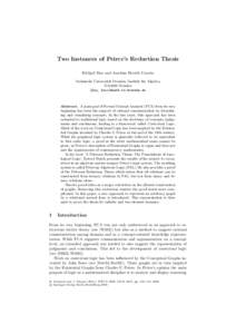 Two Instances of Peirce’s Reduction Thesis Frithjof Dau and Joachim Hereth Correia Technische Universit¨ at Dresden, Institut f¨ ur Algebra, DDresden