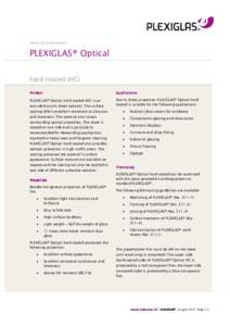 Technical Information  PLEXIGLAS® Optical hard coated (HC) Product
