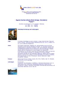 Islands and More, Gudrun Schlehhuber-Sasse, Postfach, 80903 München,  Aguas Azules (ehem.Club Amigo, Varadero) Hoteles C
