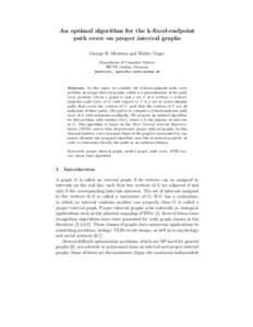 An optimal algorithm for the k-fixed-endpoint path cover on proper interval graphs George B. Mertzios and Walter Unger Department of Computer Science RWTH Aachen, Germany {mertzios, quax}@cs.rwth-aachen.de