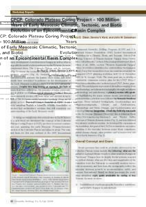 Workshop Reports  CPCP: Colorado Plateau Coring Project – 100 Million Years of Early Mesozoic Climatic, Tectonic, and Biotic Evolution of an Epicontinental Basin Complex by Paul E. Olsen, Dennis V. Kent, and John W. Ge