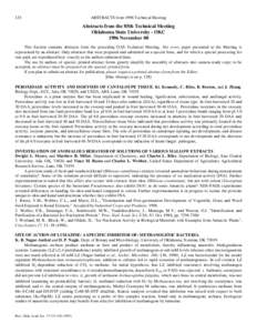 Abstracts of Papers Presented at the 1996 Technical Meeting