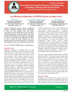 An efficient architecture of OFDM system to reduce area Chichu Swathi Electronics & Communication Engineering Department, Universal college of Engineering And Technology, Guntur, A.P