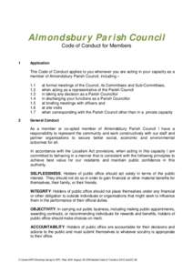 Almondsbury Parish Council Code of Conduct for Members 1 Application