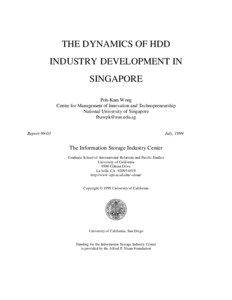 THE DYNAMICS OF HDD INDUSTRY DEVELOPMENT IN SINGAPORE