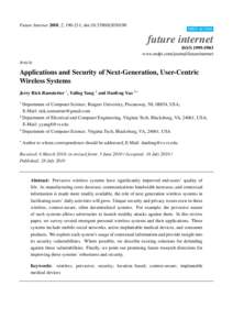 Applications and Security of Next-Generation, User-Centric Wireless Systems