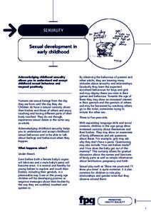 -  SEXUALITY Sexual development in early childhood