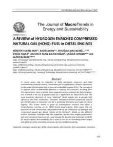 HÜSEYİN TURAN ARAT et al., JMES Vol 1 Issue[removed]The Journal of MacroTrends in Energy and Sustainability MACROJOURNALS