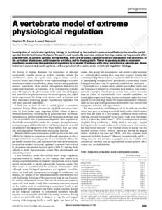 progress  A vertebrate model of extreme physiological regulation  8