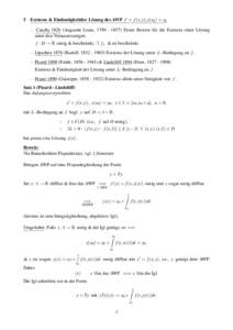 5  Existenz & Eindeutigkeitder Lösung des AWP y = f (x, y), y(x0 ) = y0