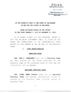 Judicial Assignment Order Effective January 1, 2015
