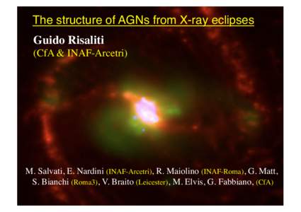 The structure of AGNs from X-ray eclipses! Guido Risaliti (CfA & INAF-Arcetri)