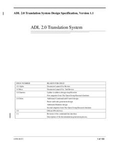 ADL 2.0 Translation System Design Specification, Version 1.1  ADL 2.0 Translation System ISSUE NUMBER