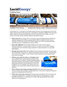 FAQ/Fast Facts  LucidPipe™ Power System •