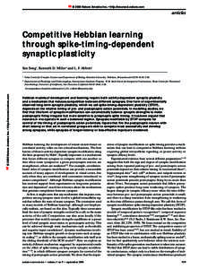 © 2000 Nature America Inc. • http://neurosci.nature.com  articles Competitive Hebbian learning through spike-timing-dependent