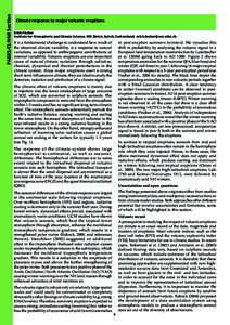 PAGES/CLIVAR Section  Climate response to major volcanic eruptions Erich Fischer Institute for Atmospheric and Climate Science, ETH Zürich, Zurich, Switzerland; erich.ﬁ