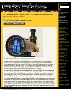 The William Optics Zenithstar: 66mm f/7 ED Triplet Apochromatic Refractor