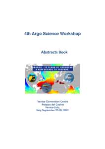 4th Argo Science Workshop  Abstracts Book Venice Convention Centre Palazzo del Casinò