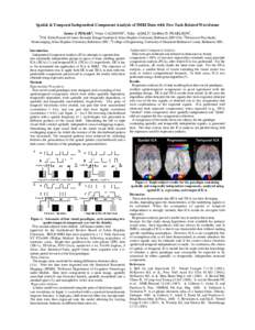 Spatial & Temporal Independent Component Analysis of fMRI Data with Two Task-Related Waveforms James J. PEKAR1, Vince CALHOUN2, Tulay ADALI3, Godfrey D. PEARLSON2, 1F.M. Kirby Research Center, Kennedy Krieger Institute &