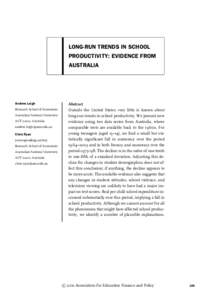 Long-Run Trends in School Productivity: Evidence from Australia