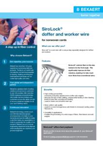 SiroLock® doffer and worker wire for nonwoven cards A step up in fiber control  What can we offer you?