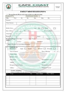 PASSPORT PICTURE ` EMPLOYMENT RECORDS FORM 1. Personal Details (Please write names in full as in official records)