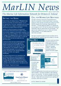 MarLIN News  Issue 3. Autumn 2000 The Marine Life Information Network for Britain & Ireland CALL FOR MARINE LIFE SIGHTINGS