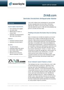 ZVAB.com Zentrales Verzeichnis Antiquarischer Bücher Case Study Search engine requirements 