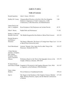 JARCE[removed]Table of Contents Ronald Leprohon John L. Foster, [removed]