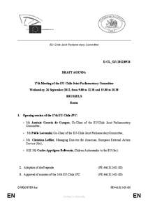 EU-Chile Joint Parliamentary Committee  D-CL_OJ[removed]DRAFT AGENDA