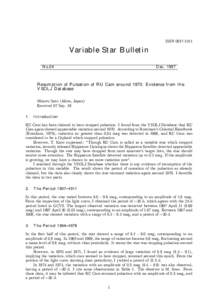 ISSNVariable Star Bulletin No.24  Dec. 1997