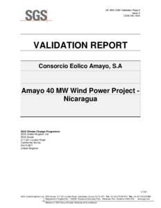 UK AR6 CDM Validation Report Issue 4 CDM.VAL1643 VALIDATION REPORT Consorcio Eolico Amayo, S.A