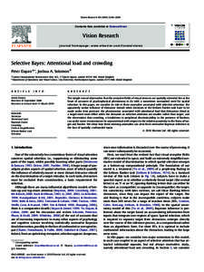 Vision Research–2260  Contents lists available at ScienceDirect Vision Research journal homepage: www.elsevier.com/locate/visres