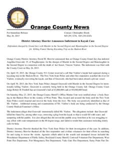 Orange County News For Immediate Release May 26, 2015 Contact: Christopher Borek, 4245c