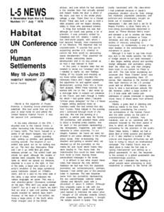 L-5 NEWS  A Newsletter from the L-5 Society Number 11 * July * 1976  Habitat
