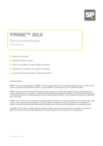 ®  PRIME™ 20LV Epoxy Infusion System Product Data Sheet