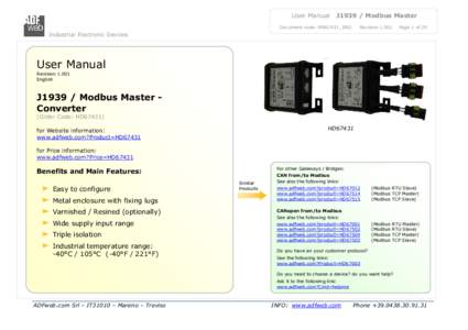 User Manual  J1939 / Modbus Master Document code: MN67431_ENG